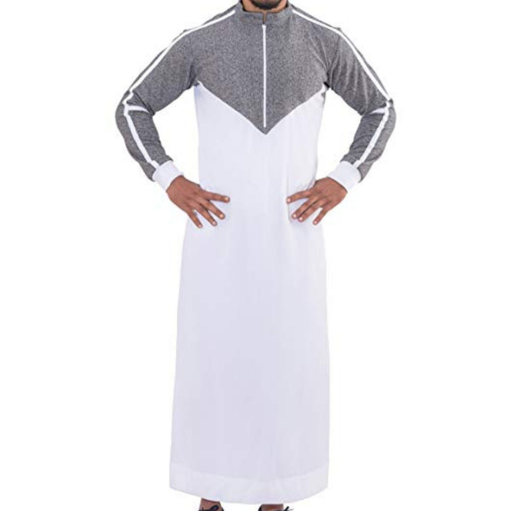 2024 Muslim Men's Clothing Middle Eastern Arab Dubai Islamic Men Arabic Hooded Thobe Jubbah Kaftan Winter Material Thobes