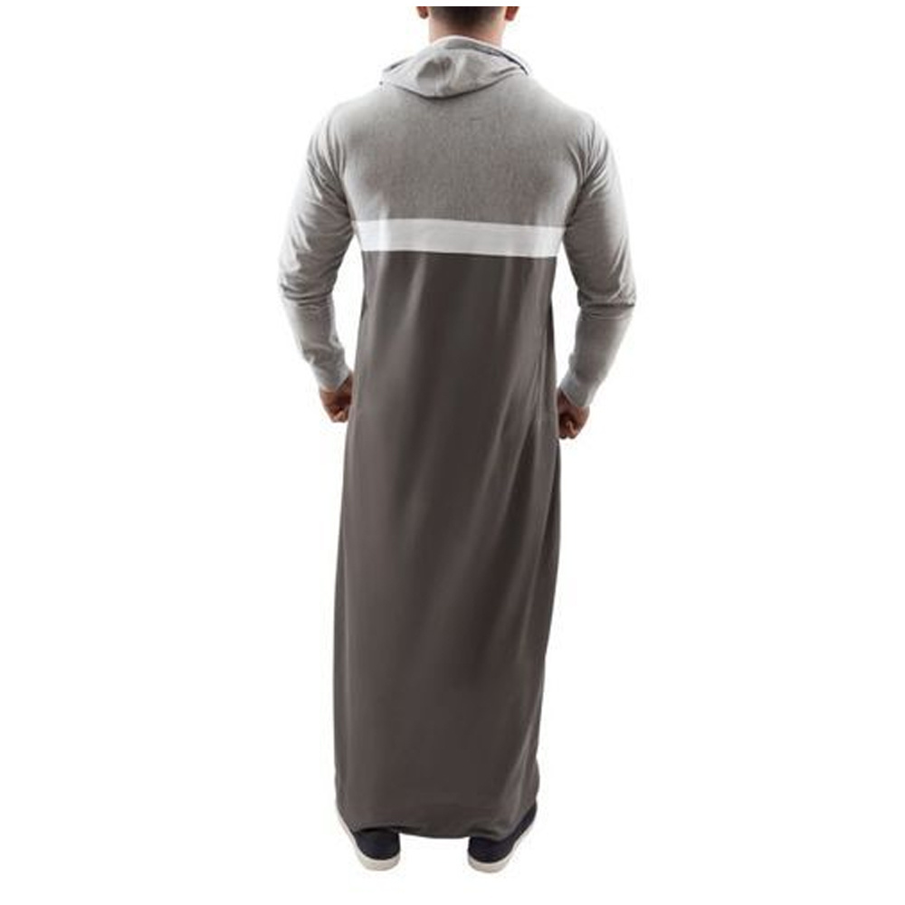 2024 Muslim Men's Clothing Middle Eastern Arab Dubai Islamic Men Arabic Hooded Thobe Jubbah Kaftan Winter Material Thobes