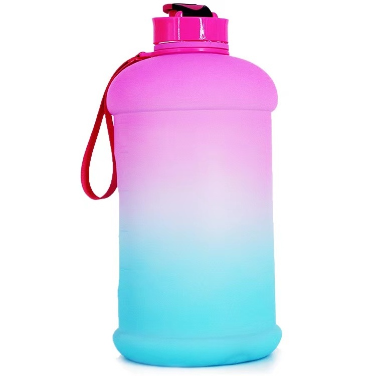 Plastic motivational PETG custom printing logo 2200ml gym water jug gallon