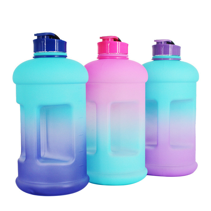 Plastic motivational PETG custom printing logo 2200ml gym water jug gallon