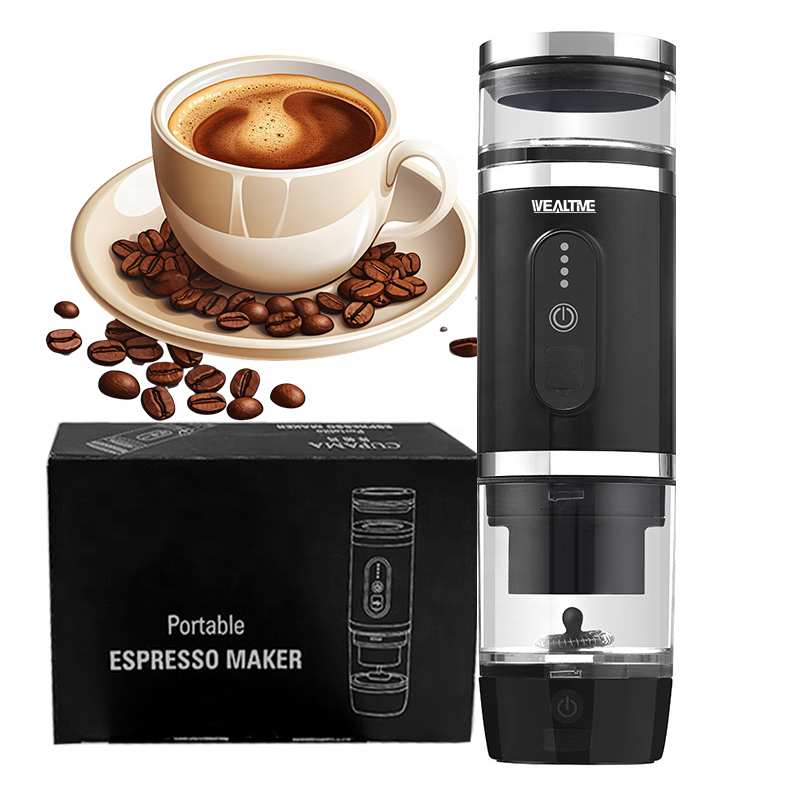 Portable Travel Espresso Coffee Maker with Small Tea Cup Also Holder for Capsule & Ground Coffee for Car Camping,  Hiking