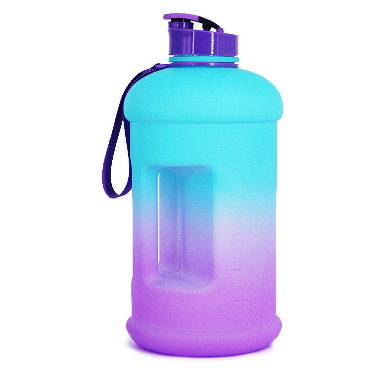 Plastic motivational PETG custom printing logo 2200ml gym water jug gallon