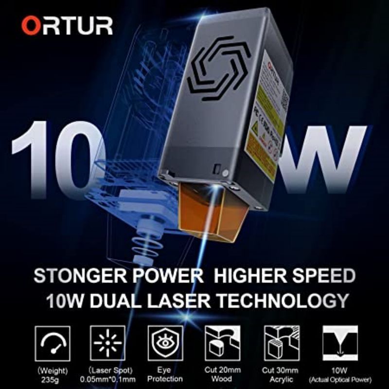 ORTUR Honduras 3d Desktop Printer LiteFire-laser engraving cutting machinery 20w for wood/leather metal and nonmetal cut