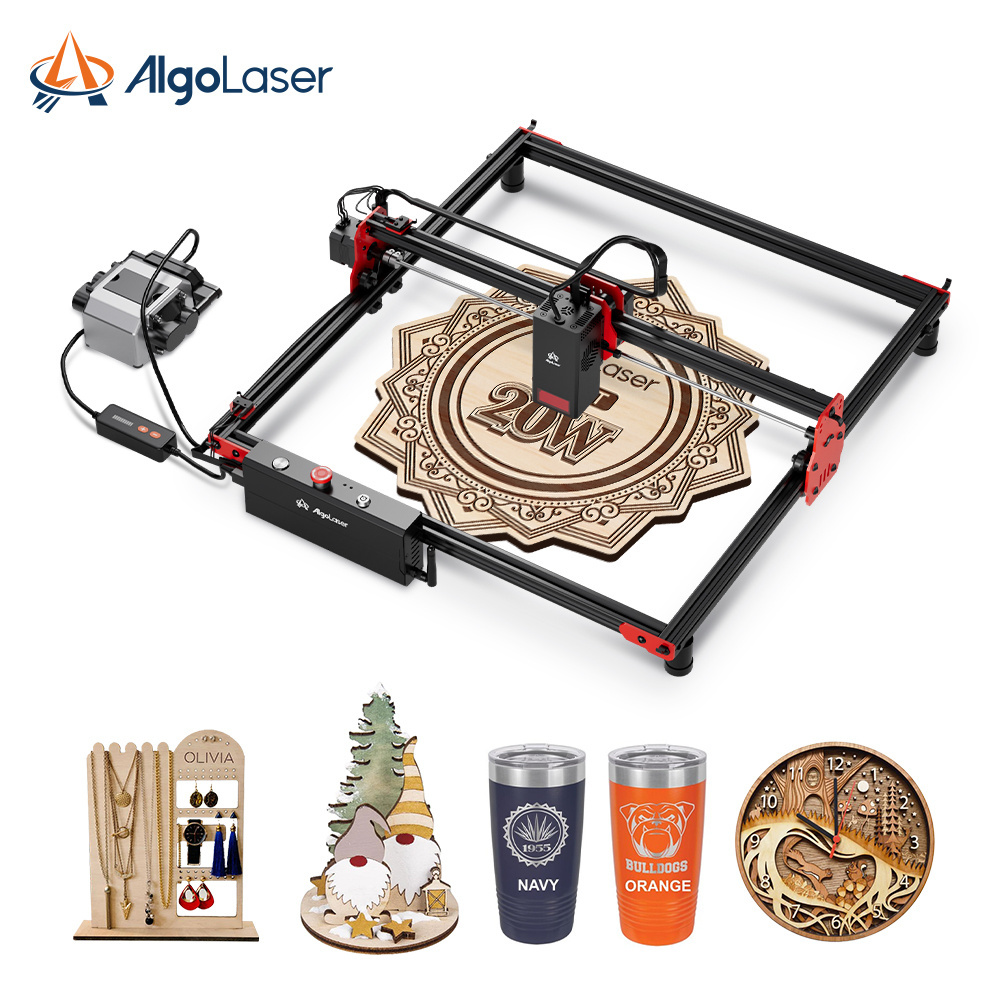 Algolaser 20W DIY Laser Engraver and Cutter 390x410mm Multiple Safety Protection Portable Laser Engraver