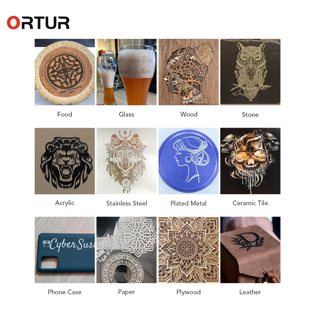 MINI ORTUR Laser Engraver 20W CNC Desktop Wood /Bamboo/Leather/Stone/Ceramic/ Paperboard Laser Cutter Engraving Machine