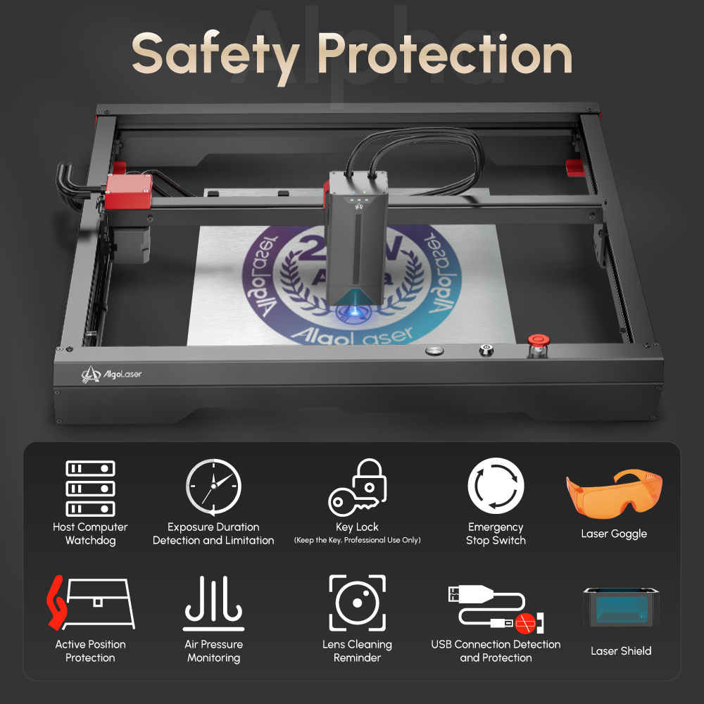 Algolaser Alpha 22W Laser Engraver, DIY CNC Laser Engraving Cutting Machine for Wood