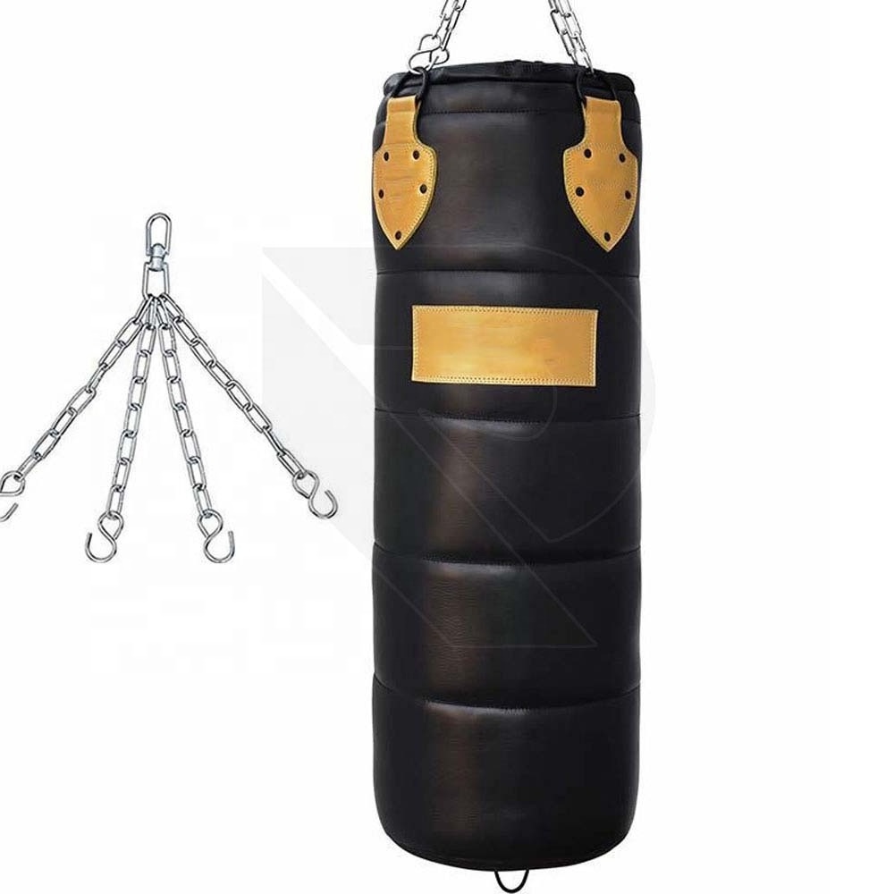 Heavy Duty Leather Made Punching bag with chains for boxing training