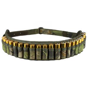 Ammo Holder Belt 12 & 16 Gaug Green Camo Hunting Cartridge Belt High Quality 100% Polyester D600 PVC Cartridge Belt