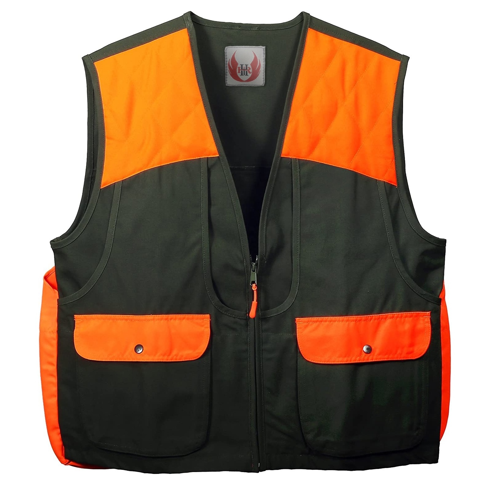 Orange Brown Light And Breathable Fabric Hunting Vest Cartridge Holder Front Pocket Hunting Upland Vest