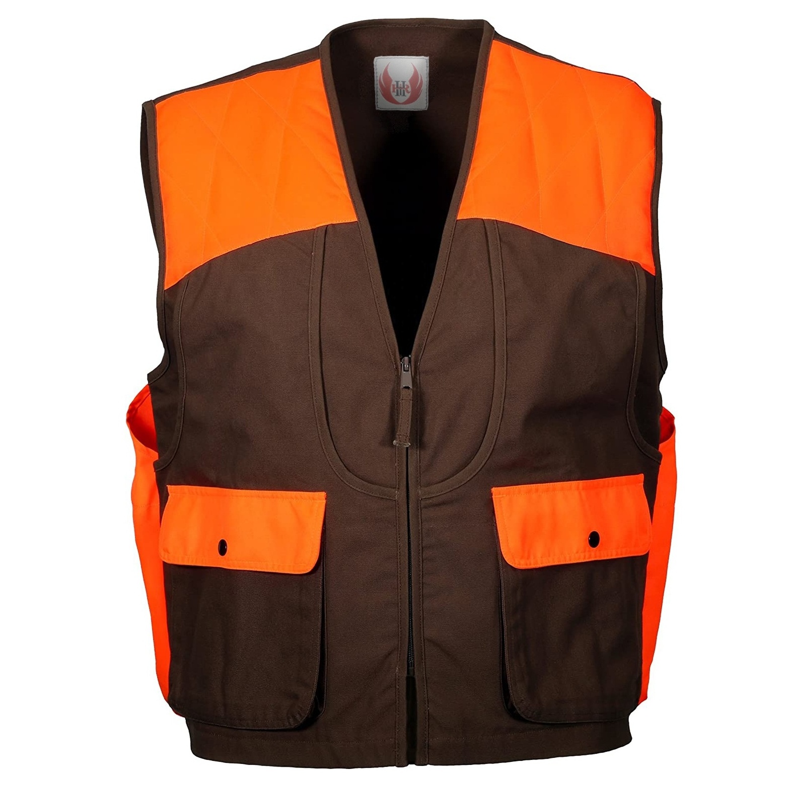 Adult Unisex Upland Front Loading Vest Large Front Dump Pocket Orange Upland Hunting Vest Durable Fabric Hunting Vest