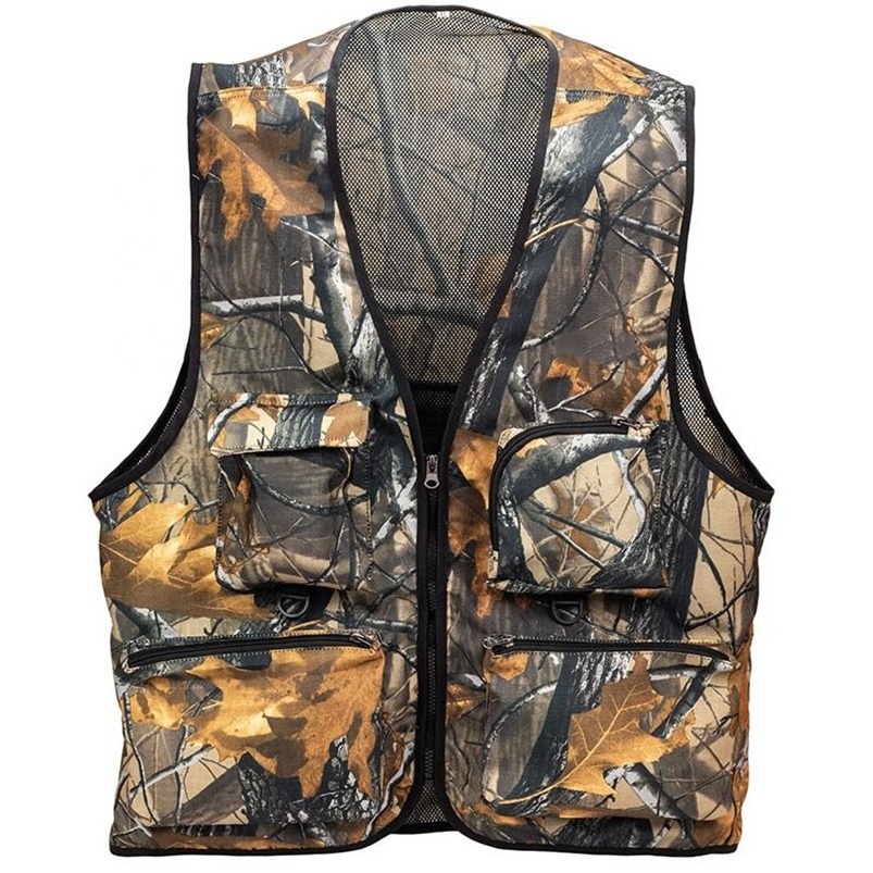 Professionally Customize Classical Men's Multi-Pocket Warm Waterproof Camo Hunting Fishing Vest