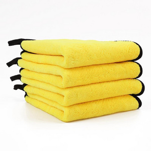 wholesale quick dry microfiber clean towel double side coral fleece towel car cleaning towel with  custom logo