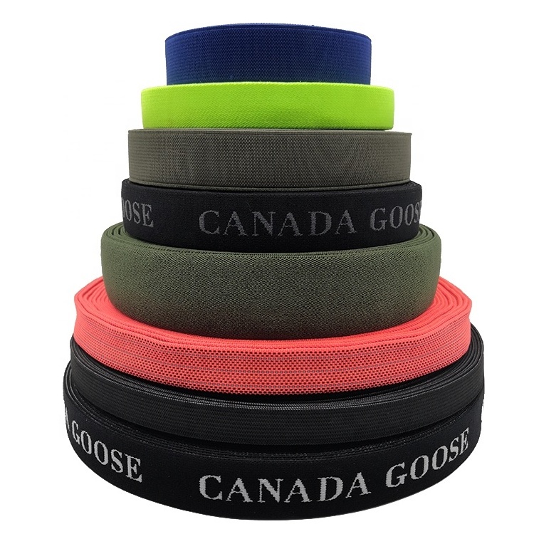 Custom Band tape bandas de telas bande elastiche cinta de nylon glitter roll Elastic Bands For Waistband Underwear