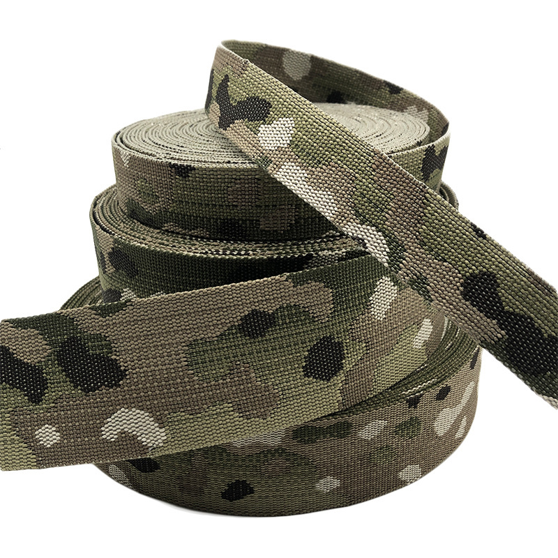 25mm 1.75 inch BLACK camo  webbing tactical webbing nylon Jacquard multicam webbing