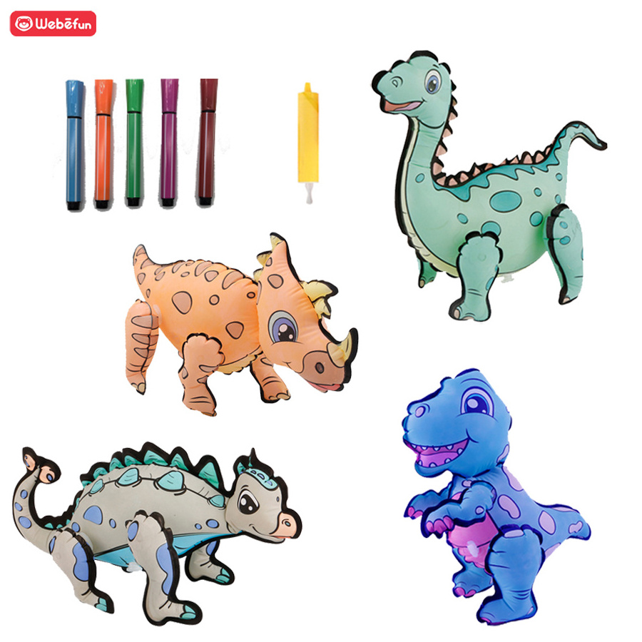 New DIY Dinosaur Coloring Craft and Arts Kits Inflatable Painting Toys Learning Children Doodle Gift Sets Dinosaur Drawing Toys