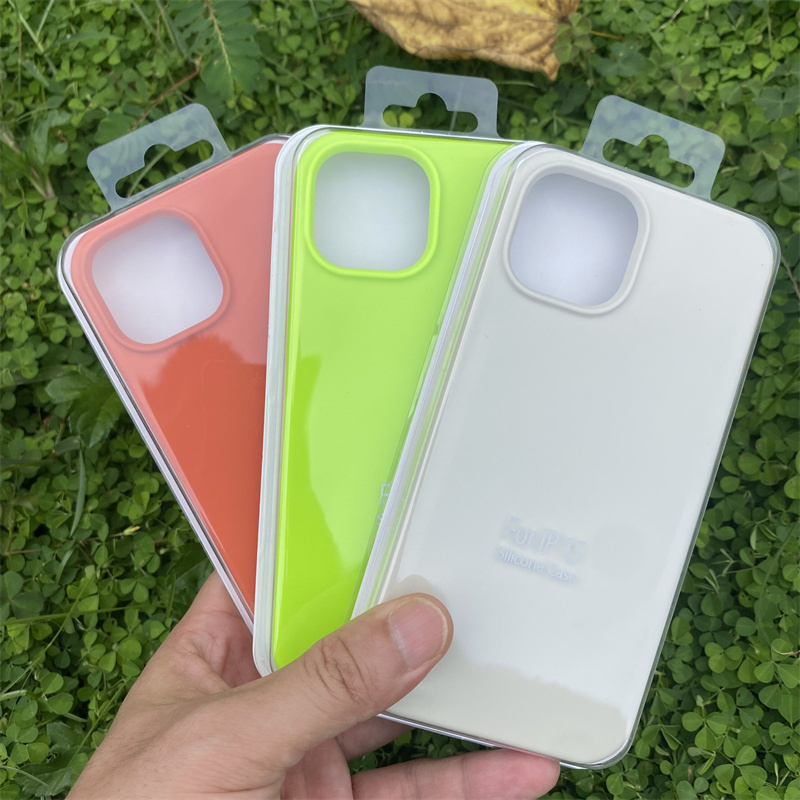 Retail Packaging Multi Color Liquid Silicone  mobile phone case for apple iphone 15 11 12 13 14 Pro Max