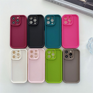 Shockproof Solid Color Silicone Mobile Phone Case For iPhone 15 Pro Max 14 13 12 11 Xs Xr Xs Max 7 8 Plus Soft TPU Shell Cases