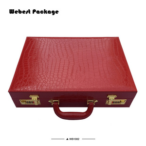 Webest Middle East UAE faux PU leather jewelry luxury jewellery travel case jewelry boxes with key lock