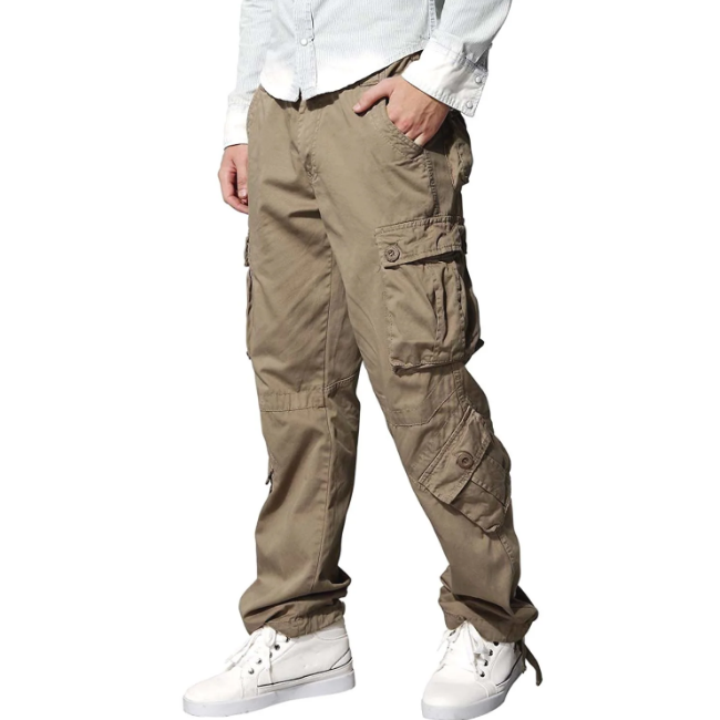 New Style Men Cargo Pant Fabric 100% Cotton Wholesale Price OEM Service Cargo Pants Multiple Pockets Trousers Men