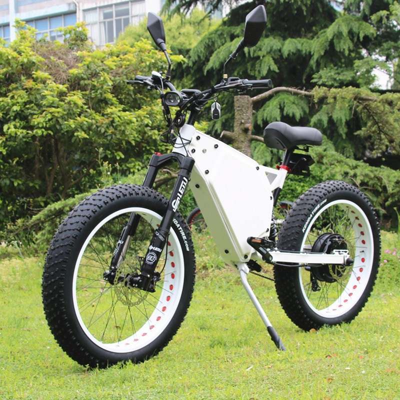 72V 5000W Electric Mountain Bike 26'' Fat Tire E-Bike Beach Cruiser  Mountain Bike Full Suspension