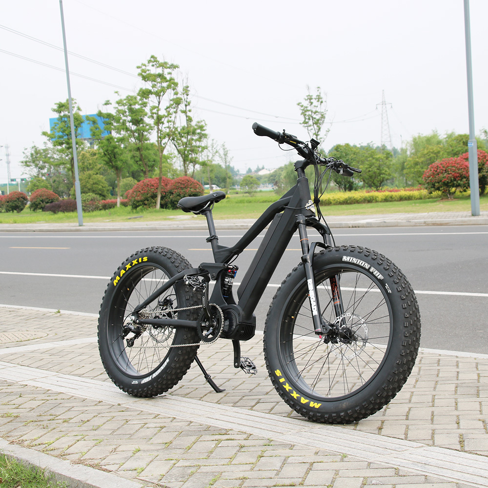 48V 1000W Bafang Mid Drive Motor Downhill Electric fat tire Mountain Bike E Bike