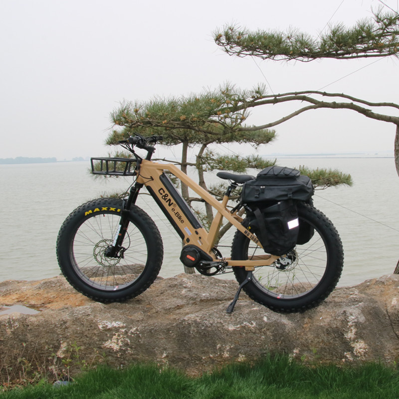 2023 Dual Battery Fat Tire E Bike 48V 1000W high quality Bafang Mid Drive Gates Belt Hunting Electric Bike