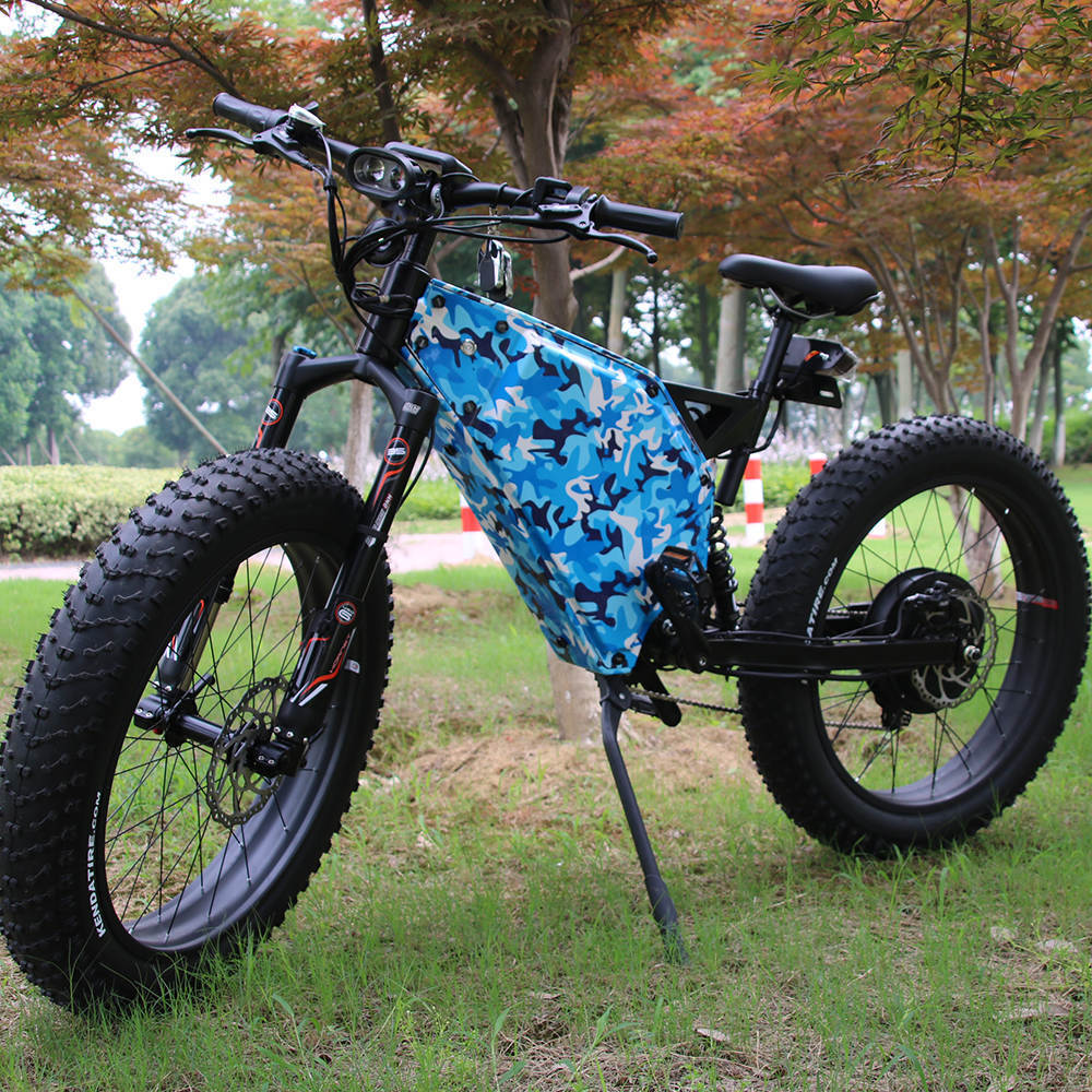 72V 5000W Electric Mountain Bike 26'' Fat Tire E-Bike Beach Cruiser  Mountain Bike Full Suspension