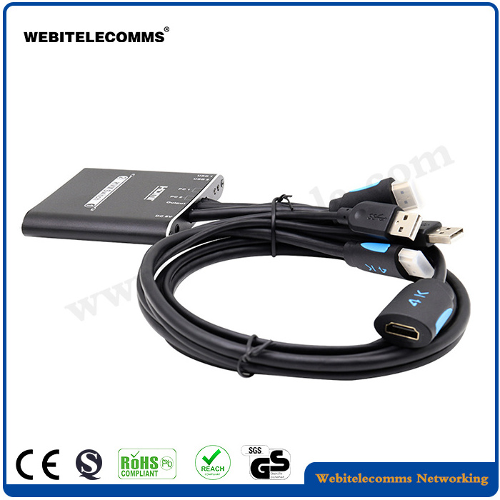 Desktop 2 Ports 4K 30HZ 2x1 Video Cable KVM Switch,Adapter