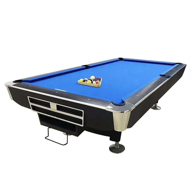 Hot Sale Nine Ball Tournament Use Jiujiang Blue Slate 9ft Solid Wood Pool Table Billiard Game Luxury American Design K66 Rubber