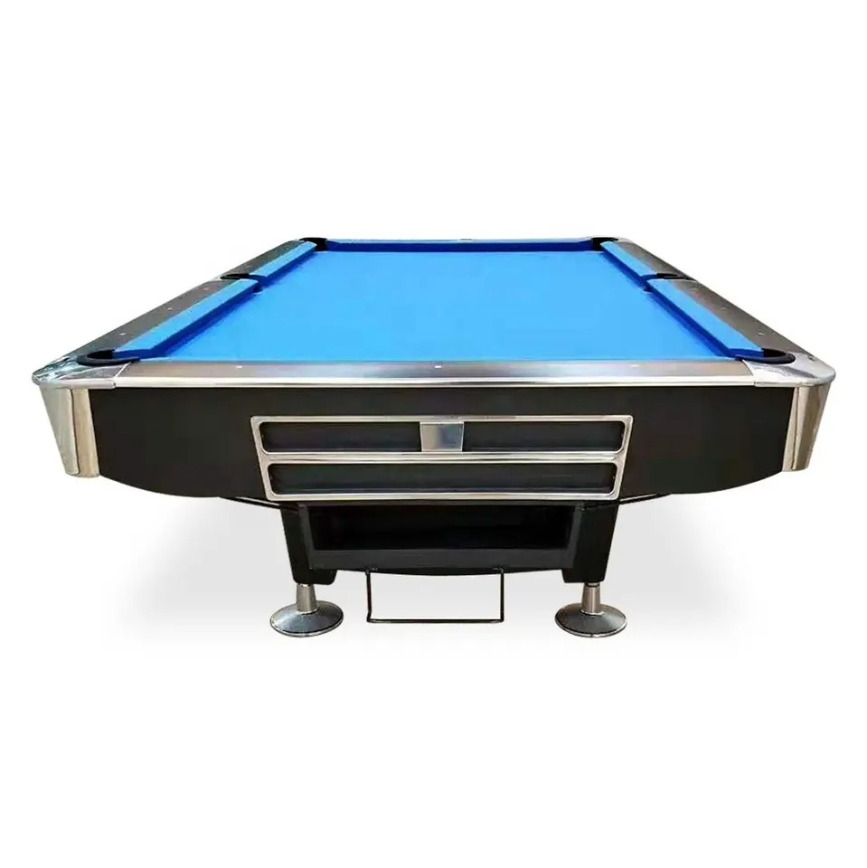 Hot Sale Nine Ball Tournament Use Jiujiang Blue Slate 9ft Solid Wood Pool Table Billiard Game Luxury American Design K66 Rubber