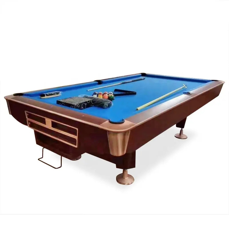 Hot Sale Nine Ball Tournament Use Jiujiang Blue Slate 9ft Solid Wood Pool Table Billiard Game Luxury American Design K66 Rubber