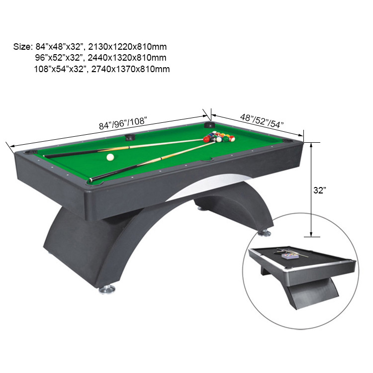 Customized Hot Sale Design Indoor Ball Return System Slate Professional 8 Ball Solid Wood 9ft 8ft Solid Wood Pool Table