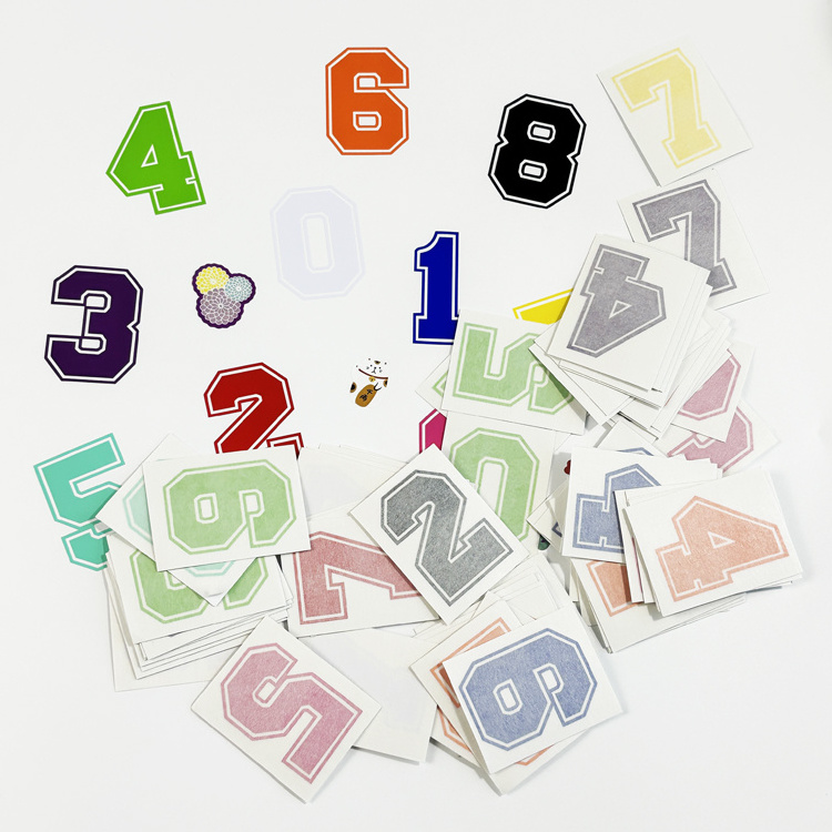 Colorful Letter Number Transfer Sticker Educational Wall Vinyl Removable Transfer Decals For Kids