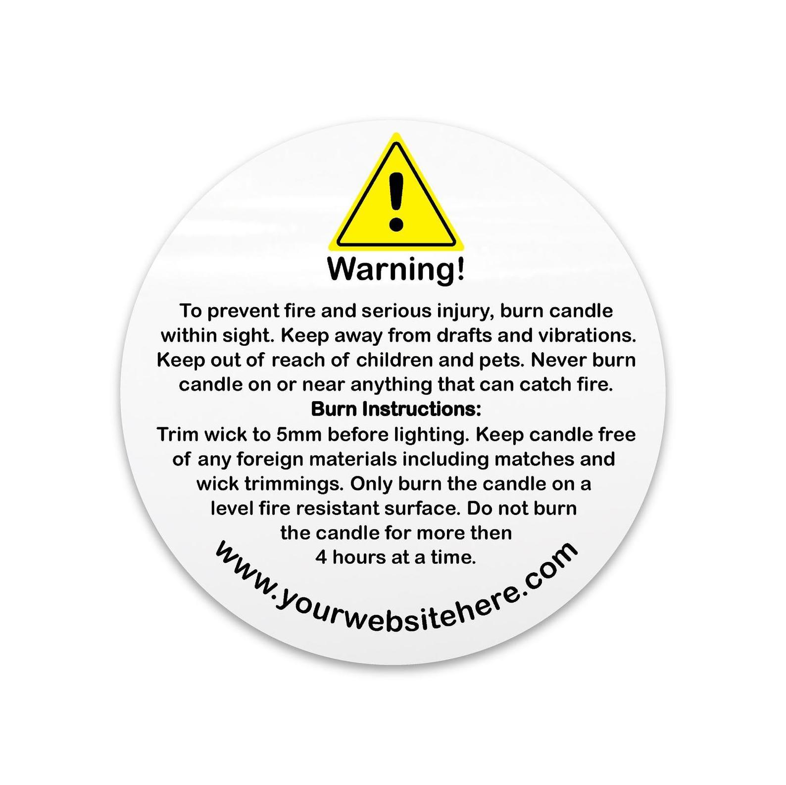 Suffocation Warning Labels Sticker Of Candles Holographic Security Label 3D Hologram Foil Instruction Logo Strip For