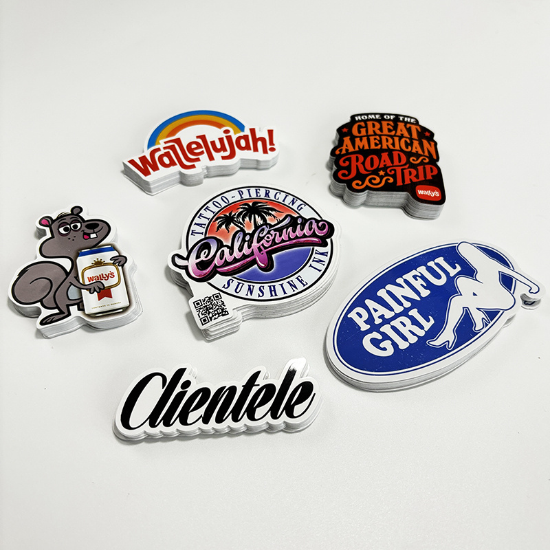 UV Resistant Brand Logo Printing Waterproof Vinyl Logo Stickers Die Cut PVC Vinyl Custom Stickers