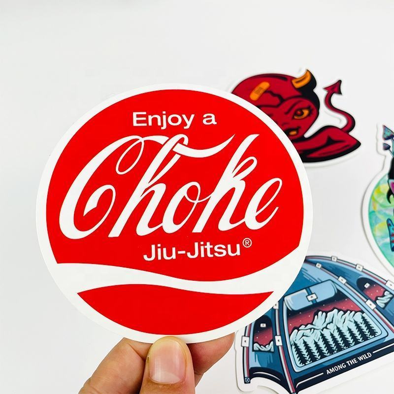 UV Resistant Brand Logo Printing Waterproof Vinyl Logo Stickers Die Cut PVC Vinyl Custom Stickers