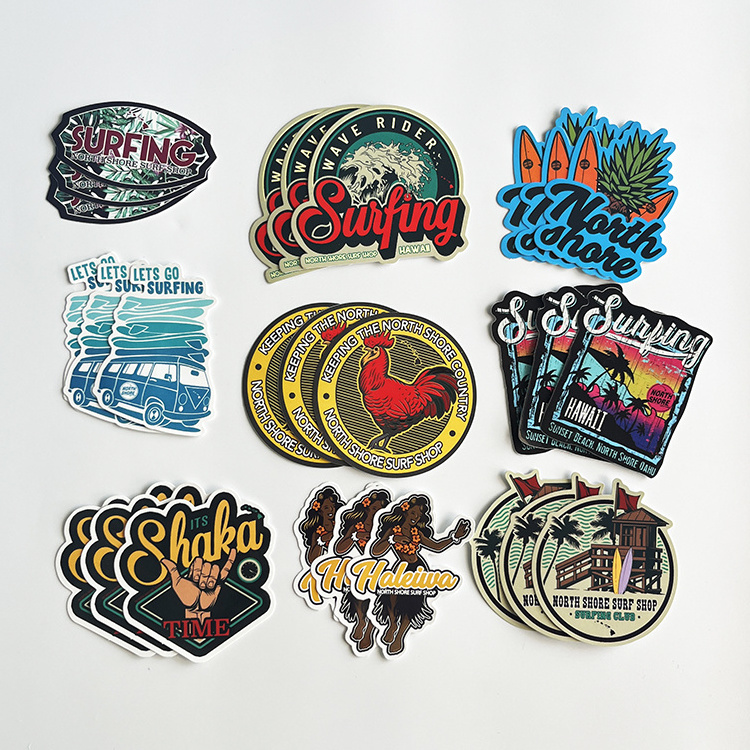 UV Resistant Brand Logo Printing Waterproof Vinyl Logo Stickers Die Cut PVC Vinyl Custom Stickers