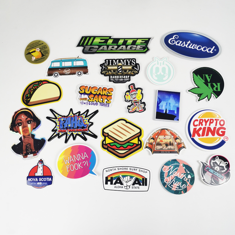 UV Resistant Brand Logo Printing Waterproof Vinyl Logo Stickers Die Cut PVC Vinyl Custom Stickers