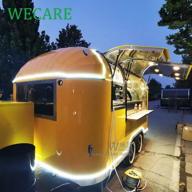 WECARE Custom Foodtruck Crepes Mobile Bar Coffee Cart Food Truck Pizza Taco Churros Hot Dog Concession Food Trailer for Sale