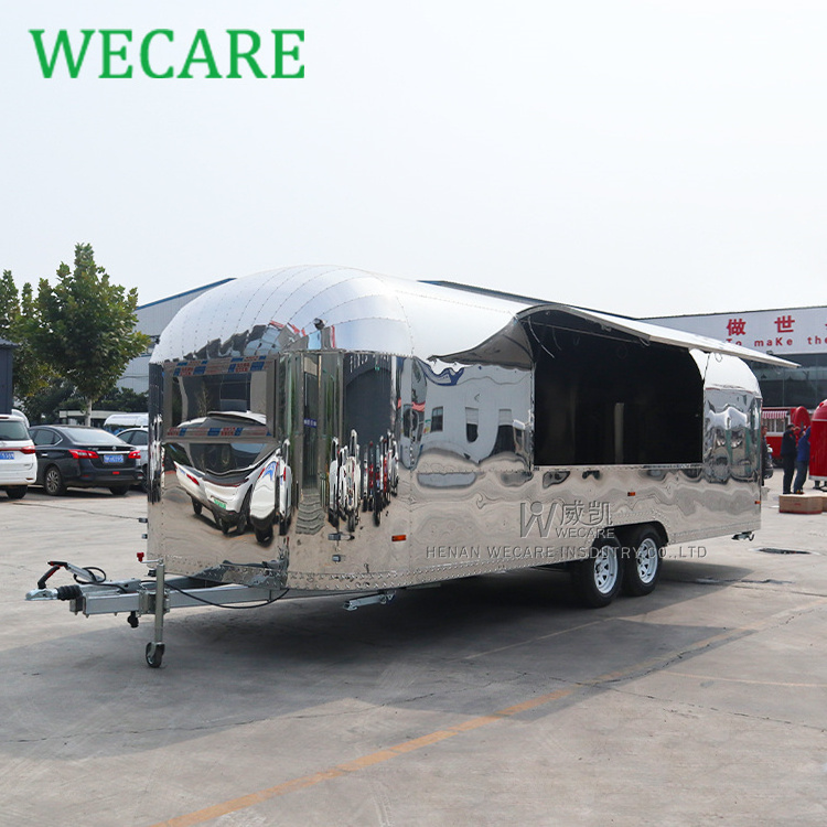 WECARE Custom Airstream Catering Pizza BBQ Food Trailer Fully Equipped Outdoor Mobile Bar Ice Cream Coffee Food Truck for Sale