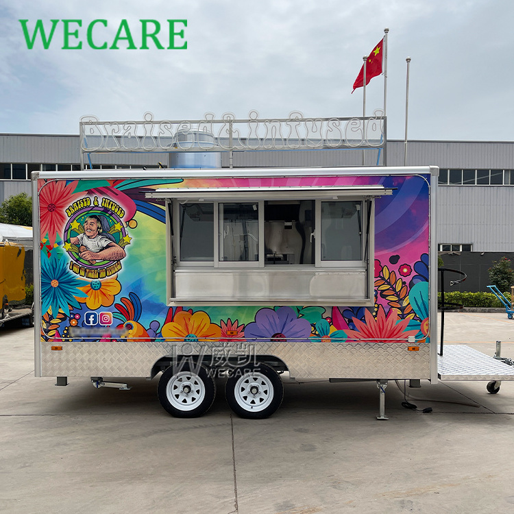 WECARE Carritos De Comida Mobile Bar Trailer Restaurant Crepe Kebab Pizza Coffee Van Truck Mobile Food Trailers Fully Equipped