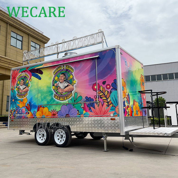 WECARE Carritos De Comida Mobile Bar Trailer Restaurant Crepe Kebab Pizza Coffee Van Truck Mobile Food Trailers Fully Equipped