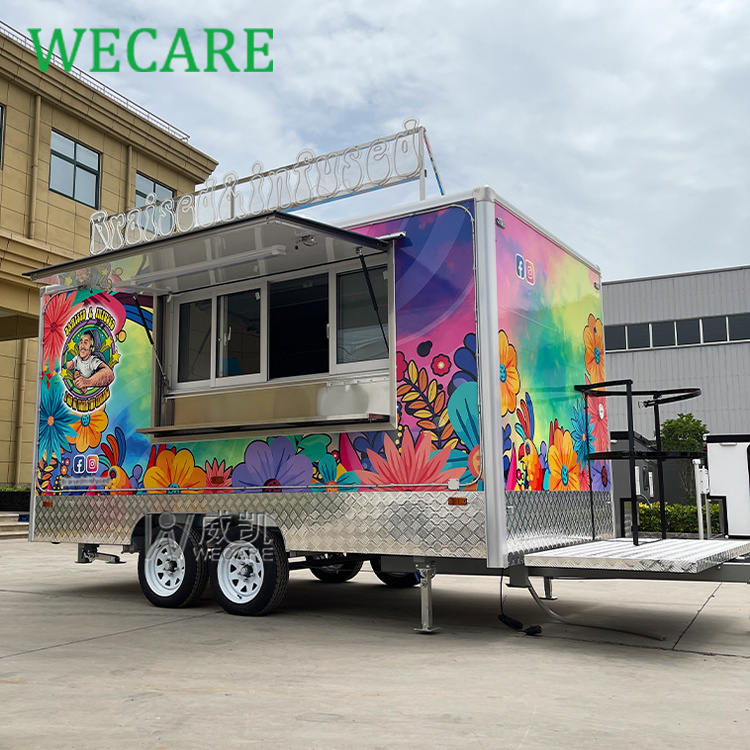 WECARE Carritos De Comida Mobile Bar Trailer Restaurant Crepe Kebab Pizza Coffee Van Truck Mobile Food Trailers Fully Equipped