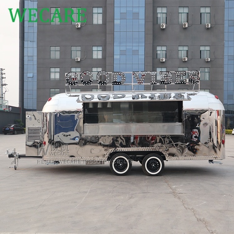 WECARE Mobile Catering Restaurant Bar BBQ Food Trailer Airstream Ice Cream Coffee Pizza Food Trucks with Full Kitchen for Sale