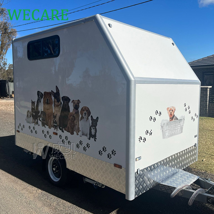 WECARE Custom Outdoor Cat Dog Shower Wash Truck Pet Salon Grooming Van Mobile Dog Grooming Trailer with Cleaning Machine