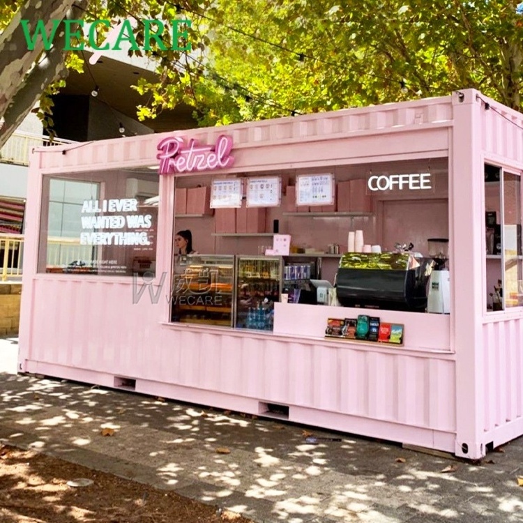 WECARE Custom Prefab Mobile Shipping Container Coffee Shop Luxury Shipping Container Bar Restaurant Kiosk with Kitchen for Sale