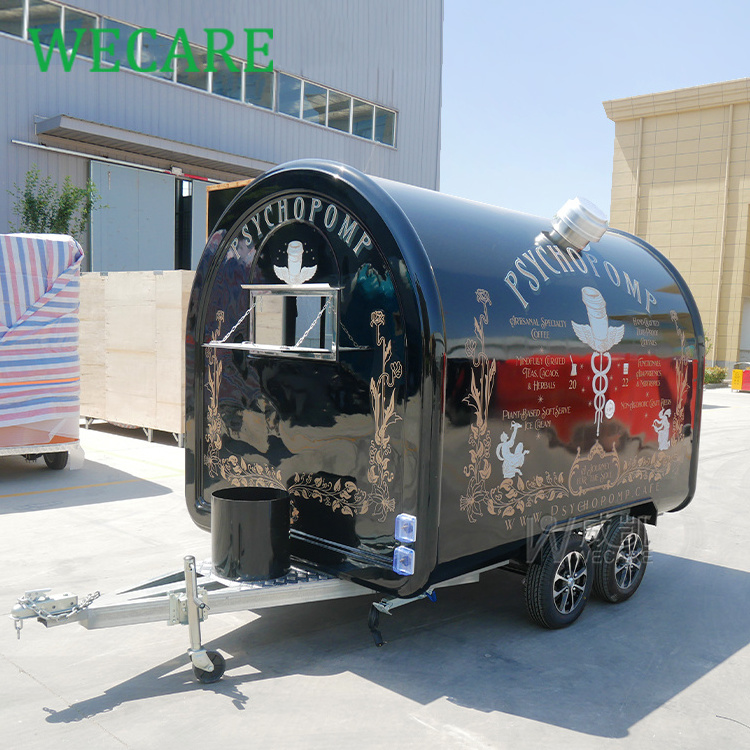 WECARE Wholesale Price Customized Vintage Food Truck Caravan Food Trailer with Awning