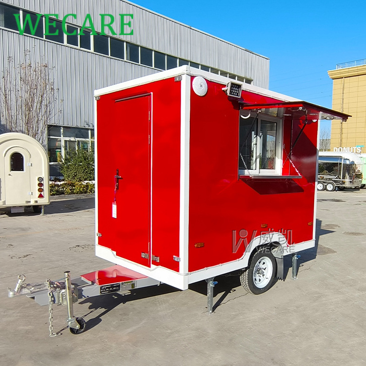 WECARE Remolque De Comida Restaurant Car Pastry Hotdog Coffee Cart Mobile Juice Beer Bar Trailer Snackfood Truck with Pizza Oven