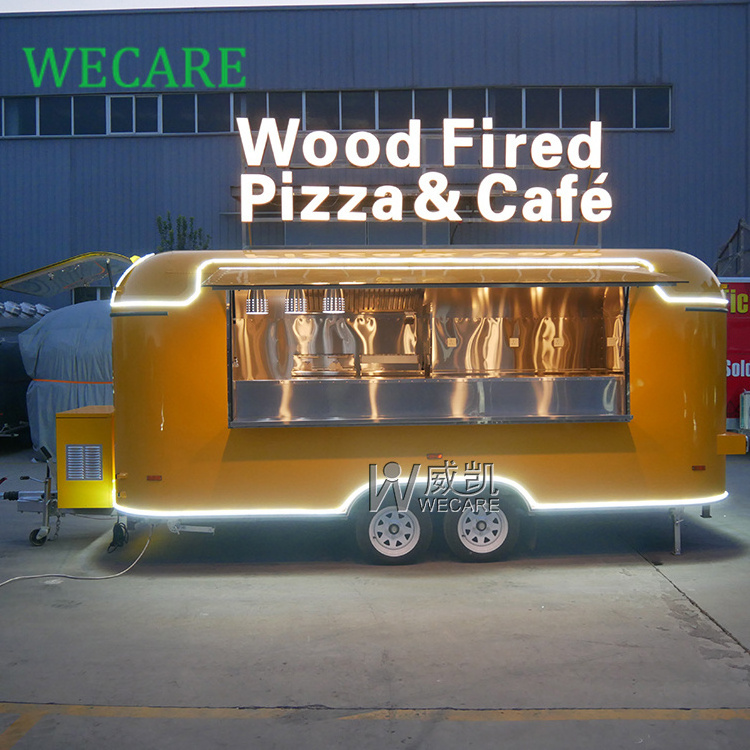 WECARE CE/DOT Verified Custom Crepes Cafe Catering Trailer Mobile Bar Foodtruck Churros Pizza Food Trucks for Sale in USA