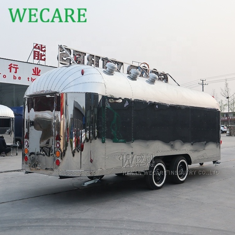 WECARE Mobile Catering Restaurant Bar BBQ Food Trailer Airstream Ice Cream Coffee Pizza Food Trucks with Full Kitchen for Sale